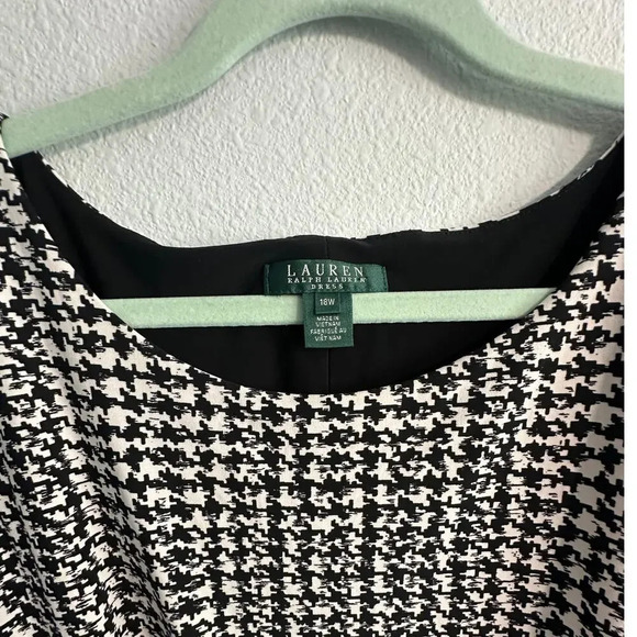 LAUREN RALPH LAUREN Black White Houndstooth Sheath Dress SIZE 18W - Picture 4 of 9